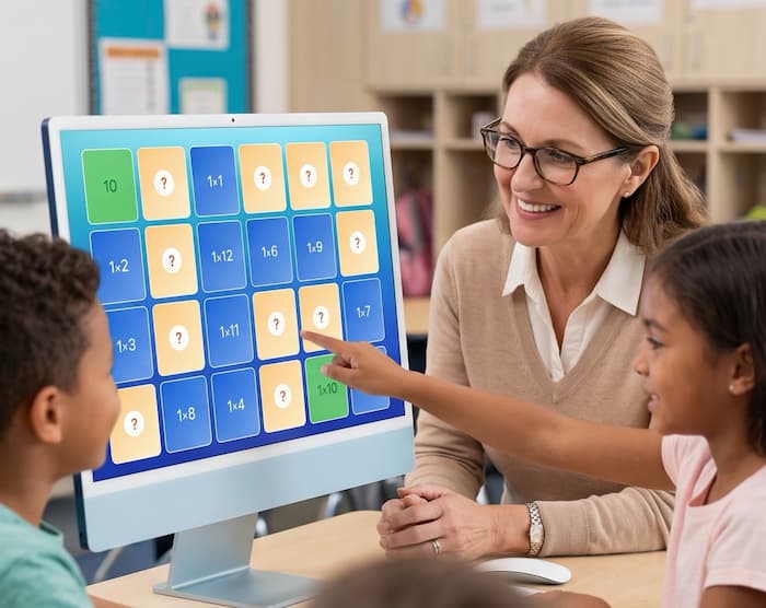 A teacher using the class dashboard